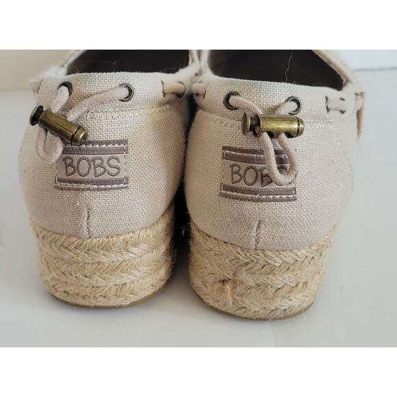 Bobs Espadrilles Set Sail Natural Canvas Wedge Size 8 Women's - Picture 4 of 11